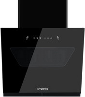 Amplesta CycloneX Auto Clean Slant 60cm,1350 cmh, Touch & Gesture Control, Filterless Auto Clean Wall Mounted Black 1600 CMH Chimney