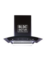 Elica WDFL 600 BLDC HAC LTW MS NERO 1500 CMH 60 cm Curved Glass 60 CM | BLDC Motor | 15 Years Motor Warranty|Heat Autoclean| Gesture Control| Filterless|Powerful Suction | Low Noise Auto Clean Chimney(Wall Mounted, Black)