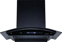 Elica CURVE FL 600 BLDC HAC LTW MS NERO Auto Clean Curved Glass 60 CM | BLDC Motor with RPM Display | 15 Years Motor Warranty|Heat Autoclean| Gesture Control| Filterless|Powerful Suction | Low Noise Wall Mounted Black 1500 CMH Chimney