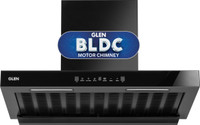 Glen Pace BLDC 76cm Auto Clean BLDC Motor |Intelli-clean | Touch & Gesture Control| Powerful Suction| Low Noise Wall Mounted Black 1400 Cmh Chimney