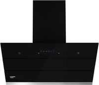 Crompton CHD-ISI90FLE-IND Auto Clean Slant Glass 90 cm| Intelli Auto Clean| Low Noise Wall Mounted Black 1626 CMH Chimney
