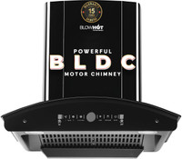 BLOWHOT Evana 60cm 1600m3/h Powerful Suction, BLDC Motor, Speed Control Filterless Auto Clean Wall Mounted Black 1600 CMH Chimney