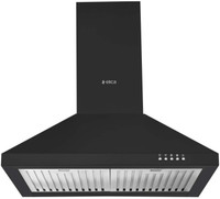 Elica ACE 260 NERO Pyramid Shape 60cm| 5 Years Motor Warranty| 3 Layer Baffle filter|Powerful suction |Low Noise | LED Lamp | Push Button Control Wall Mounted Black 1100 CMH Chimney