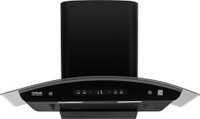 Hindware Smart Appliances Alexio Plus BLDC 90CM Auto Clean | Curved Glass | Filterless | Touch Control, Motion Sensor | Energy Efficient LED Light | Powerful Suction | Wall Mounted Black 1450 CMH Chimney