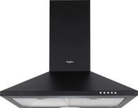 Whirlpool CLASSIC PLUS CF 60 BK HOOD Pyramid 60 CM | 5 Years Motor Warranty| 3 Layer Mesh Filter|Powerful Suction |Low Noise | LED Lamp | Push Button Control Wall Mounted Black 900 CMH Chimney