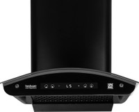 Hindware Smart Appliances Alexio Plus BLDC 75CM Auto Clean | Curved Glass | Filterless | Touch Control, Motion Sensor | Energy Efficient LED Light | Powerful Suction | Wall Mounted Black 1450 CMH Chimney