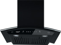 LIVPURE Elega-60 Auto Clean Curved Glass 60 cm| 6 Years Motor Warranty|Heat Autoclean| Gesture Control| Baffle Filter|Powerful Suction | Low Noise Wall Mounted Black 1300 CMH Chimney