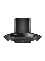 Hindware Smart Appliances Ripple Blk Plus Autoclean 90 IN 1500 CMH 90 cm | Curved Glass | Filterless | Touch Control | Motion Sensor | 10 Years Motor Warranty | Energy Efficient LED Light | Powerful Suction Auto Clean Chimney(Wall Mounted, Black)