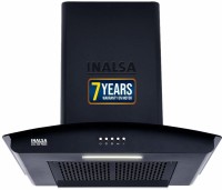 Inalsa Zylo 60PBAC Filterless 1250 m³/hr Curved Glass, Push Button Control Auto Clean Wall Mounted Chimney(Black 1250 CMH)