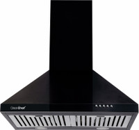 Greenchef Akeno Pro BK Wall Mounted Black 900 CMH Chimney