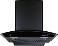 Elica FL 600 SLIM HAC MS NERO Auto Clean Curved Glass 60 cm| 5 Years Motor Warranty|Heat Autoclean| Gesture Control| Filterless|Powerful Suction | Low Noise Wall Mounted Black 1200 CMH Chimney