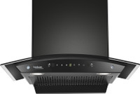 Hindware Smart Appliances Amyra 60 cm Auto Clean | Curved Glass | Filterless | Touch Control, Motion Sensor | Energy Efficient LED Light | Powerful Suction | Wall Mounted Black 1200 CMH Chimney