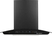 FABER Hood Sydney FL SC AC BK 60 Auto Clean Curved Glass 60 cm| Touch & Gesture Control| Autoclean| Filterless|Powerful suction| Low Noise Wall Mounted Black 1200 CMH Chimney