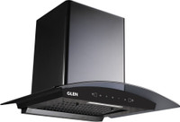 Glen ISPA 60 cm BL filterless Auto Clean Curved Glass 60 cm|Touch & Gesture Control| Autoclean| Filterless|Powerful Suction | Low Noise Wall Mounted Black 1050 CMH Chimney