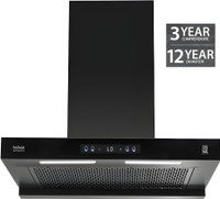 Hindware DARCIA BLDC 90CM 1500CMH; ENERGY EFFICENT MOTOR WITH MOTION SENSOR (YEAR 2025) Auto Clean Wall Mounted BLACK 1500 CMH Chimney