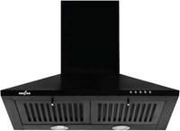 Kenstar VENTI PRO PYRAMID 60CM |Twin Baffle Filter | Energy Efficient LED Light | Powerful Suction | Wall Mounted Black 1000 CMH Chimney
