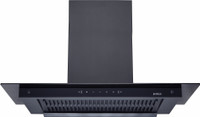 Elica FLAT FL 900 MAX HAC LTW MS (FULL GRILL) Auto Clean T-Shape 90 CM | 15 Years Motor Warranty|Heat Autoclean| Gesture Control| Filterless|Powerful Suction | Low Noise Wall Mounted Black 1600 CMH Chimney