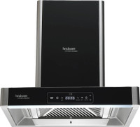 Hindware Smart Appliances Optimus i-pro 60 Auto Clean | Maxx Technology | T-Shape | Filterless | IOT Enabled | Touch with Gesture Control, Motion Sensor | Energy Efficient LED Light | Powerful Suction | Wall Mounted Black, Inox 1400 CMH Chimney