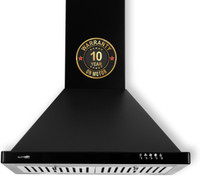 BLOWHOT 60 cm EVA S BPC, Push Control, Baffle Filter, Led Lights Wall Mounted Black 1350 CMH Chimney