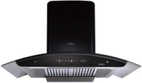 Elica WD TBF HAC 90 MS NERO Auto Clean Curved Glass 90 cm| 15 Years Motor Warranty| Heat Autoclean| Gesture Control| Baffle Filter|Powerful Suction | Low Noise Wall Mounted Black 1500 CMH Chimney
