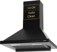 V-Guard P10 Auto Clean 60cm| Push Button Control Wall Mounted Black 1200 CMH Chimney