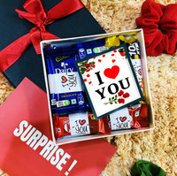 OddClick I LOVE YOU chocolate gift box for boyfriend girlfriend husband wife Paper Gift Box(Multicolor)