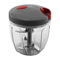 DDecora Heavy Duty 1000ml Unbreakable & Cutter Vegetable & Fruit Chopper(1 Chopper Container, 1 Lid with Pull Mechanism, 1 6-Blade Assembly)