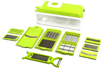 DeoDap Multipurpose 13-in-1 Jumbo Manual Vegetable and Fruit Chopper Cutter Grater Slicer, Dicer, Fruit Slicer Vegetable & Fruit Grater & Slicer(1 X Chopper, 12 X Blades)