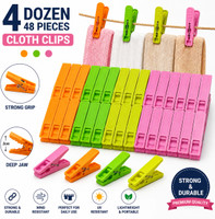 10cr Strong 48Pcs Plastic Cloth Clips(Multicolor Pack of 48)