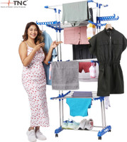 TNC by TNC Steel, Plastic, Aluminium Floor Cloth Dryer Stand JUMBO DOUBLE POLL 3 TIER PURE STAINLESS STEEL CLOTH DRYER STAND(3 Tier)