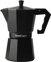 InstaCuppa Classic Stovetop Moka Pot Espresso Maker, Italian Style Percolator Coffee Maker 3 Cups Coffee Maker(Black)