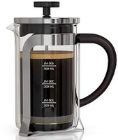 InstaCuppa French Press 1000 ML,4 Part Superior Filtration System, Borosilicate Carafe 10 Cups Coffee Maker(Silver)