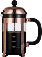 InstaCuppa FrenchPress Coffee Maker with 4 Part Superior Filtration 350 ml 4 Cups Coffee Maker(Copper)