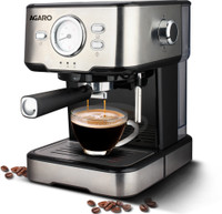 AGARO Imperial Espresso Coffee Maker, Coffee Machine, 15 Bars, 6 Cups Coffee Maker(Silver)