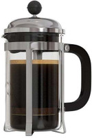 InstaCuppa French Press 600ml with 3 Part Superior Filter BPA Free Borosilicate Glass Carafe Heat Resistant Handle 6 Cups Coffee Maker(Black)