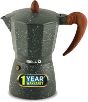 iBELL MP3370S Classic Moka Pot, Italian Espresso Maker, Percolator, Filter coffeepot, 3 Cups Coffee Maker(Grey)