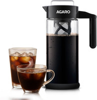 AGARO Regal Iced Brew Coffee Maker & Iced Tea Brewer, 1.3 L Borosilicate Glass Pitcher 5 Cups Coffee Maker(Black)
