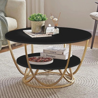 Online Decor Shoppee Engineered Wood Coffee Table(Finish Color - Black, Pre-assembled)