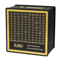 VISACHI ₹25,000Savings Challenge Wooden Money Bank Daily Money Saving Box Coin & Cash Coin Bank(Brown)
