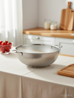 Freshome Stainless Steel Colander Strainer for Kitchen Fruits Vegetable Rice Washing Bowl Colander(Steel Pack of 1)