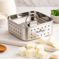 MISSIPPI 500 ml Square Paneer Maker / Tofu Maker, Strainer for kitchen Collapsible Strainer(Steel Pack of 1)