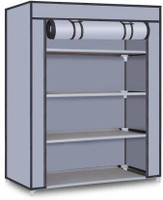 SKPRODER Carbon Steel Collapsible Wardrobe(Finish Color - GREY, DIY(Do-It-Yourself))