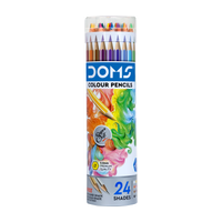 DOMS Non Toxic 24 Shades With Tin Hexagonal Shaped Color Pencils(Set of 1, Multicolor)