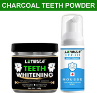 Latibule Teeth Whitening Powder Charcoal and Brightening Mousse Foam(2 Items in the set)