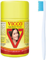 VICCO VajradantiTooth Powder Herbs & Barks Fights Plaque, Tartar and Sensitivity I 100% Natural Oral Care 100 grm and tooth brush 1pc(-1 Items in the set)