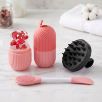 Alvita 3-in-1 Premium Silicone Skincare Set: Face Ice Roller, Scalp Massager & Dual-Ended Mask Brush(3 Items in the set)
