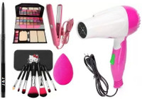 J & F 6155 Makeup Kit, Straightener, Hair Dryer 1290,Brush ,Puff, Kajal(6 Items in the set)