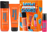 MATRIX Mega Smooth Combo for Frizzy Hair,Shampoo+Conditioner+mini Porosity Spray(3 Items in the set)