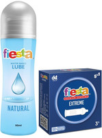 Fiesta Extreme Textured Dotted Condoms (3pcs) With Natural Water-Based Lubricant Combo(2 Items in the set)