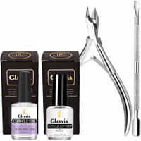 Gleevia Nail Cuticle Remover Kit with Cuticle Cutter, Cuticle Pusher, Cuticle Oil and Cuticle Softener Combo Kit(4 Items in the set)